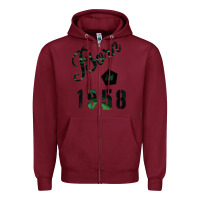 Burgundy Born In 1958 Zipper Hoodie - Bettercallsaul