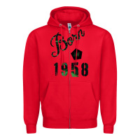 Red Born In 1958 Zipper Hoodie - Bettercallsaul