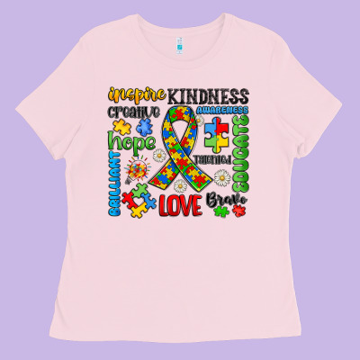 Autism Awareness Ladies Tee Designed By Jahusdesignshop