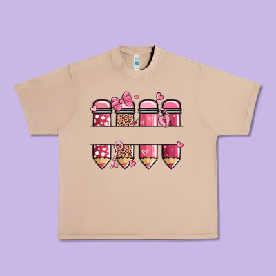 Custom Name Valentine's Day School Pencils Urban Heavy Tee Designed By Maliassmallbusiness