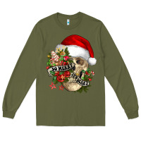 Army Green So merry it's scary Long Sleeve Tee - NancyCooperArtShop