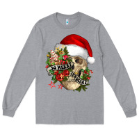 Heather Grey So merry it's scary Long Sleeve Tee - NancyCooperArtShop
