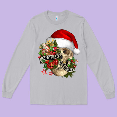 So Merry It's Scary Long Sleeve Tee Designed By Nancycooperartshop