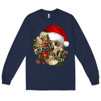 Navy So merry it's scary Long Sleeve Tee - NancyCooperArtShop