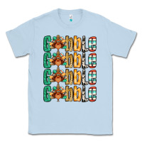 Dusty Blue Gobble till you wobble Thanksgiving turkey Classic Tee - NancyCooperArtShop