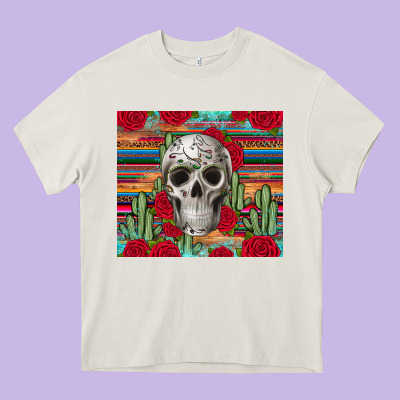 Skull Cactus Heavy Core Tee Designed By Jahusdesignshop