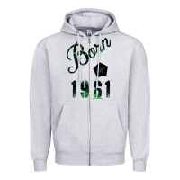 Heather Grey Born In 1961 Zipper Hoodie - Bettercallsaul