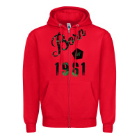 Red Born In 1961 Zipper Hoodie - Bettercallsaul