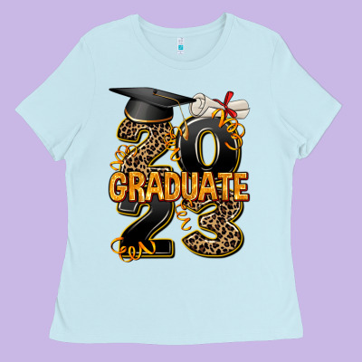 2023 Graduate Leopard Ladies Tee Designed By Adodesignshop