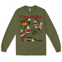 Army Green Merry Christmas Long Sleeve Tee - MaliasSmallBusiness