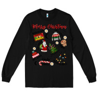 Black Merry Christmas Long Sleeve Tee - MaliasSmallBusiness