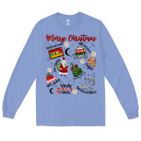 Colony Blue Merry Christmas Long Sleeve Tee - MaliasSmallBusiness