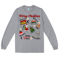 Heather Grey Merry Christmas Long Sleeve Tee - MaliasSmallBusiness