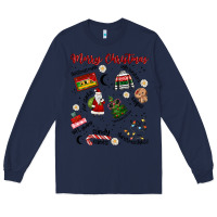 Navy Merry Christmas Long Sleeve Tee - MaliasSmallBusiness