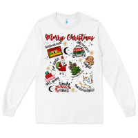 White Merry Christmas Long Sleeve Tee - MaliasSmallBusiness