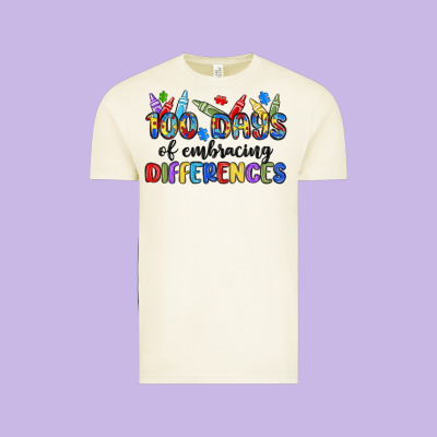 100 Days Of Embracing Differences Vintage Tee Designed By Maliassmallbusiness