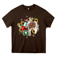 Chocolate Brown Christmas dental sunflower Heavy Core Tee - JahusDesignShop