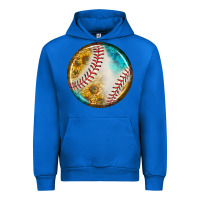 Cobalt baseball with sunflower round earrings Urban Hoodie - BundleAndBundleShop
