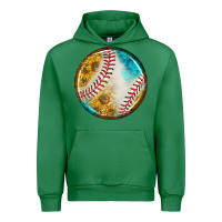 Emerald baseball with sunflower round earrings Urban Hoodie - BundleAndBundleShop