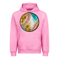 Fuchsia Pink baseball with sunflower round earrings Urban Hoodie - BundleAndBundleShop