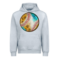Heather Grey baseball with sunflower round earrings Urban Hoodie - BundleAndBundleShop