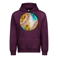 Mauve Wine baseball with sunflower round earrings Urban Hoodie - BundleAndBundleShop