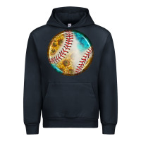 Navy baseball with sunflower round earrings Urban Hoodie - BundleAndBundleShop