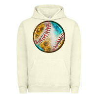 Pigment Pistachio baseball with sunflower round earrings Urban Hoodie - BundleAndBundleShop