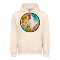 Sandshell baseball with sunflower round earrings Urban Hoodie - BundleAndBundleShop