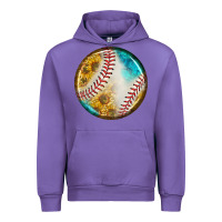 Tulip baseball with sunflower round earrings Urban Hoodie - BundleAndBundleShop