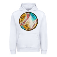 White baseball with sunflower round earrings Urban Hoodie - BundleAndBundleShop