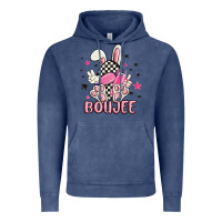 Vintage Denim boujee checkered easter bunny egg trending Vintage Hoodie - MaliasSmallBusiness