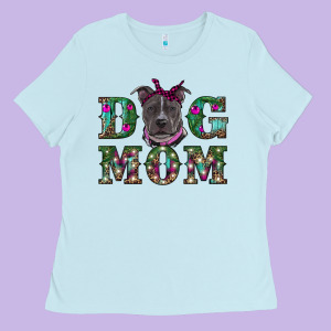 Christmas Dog Mom Pitbull Ladies Tee Designed By Ranaportraitstore