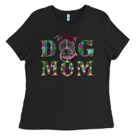 Black Christmas dog mom pitbull Ladies Tee - RanaPortraitStore