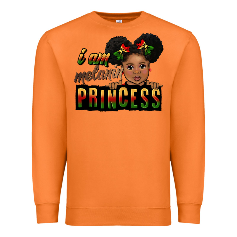 I Am Melanin Princess Black Peekaboo Premium Sweatshirt by CowGirlArtShop | Teevron