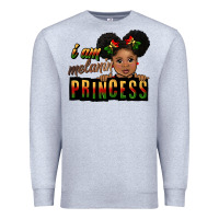 Heather Grey i am melanin princess black peekaboo Premium Sweatshirt - CowGirlArtShop