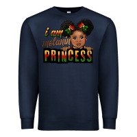 Navy i am melanin princess black peekaboo Premium Sweatshirt - CowGirlArtShop
