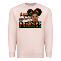 Pale Pink i am melanin princess black peekaboo Premium Sweatshirt - CowGirlArtShop