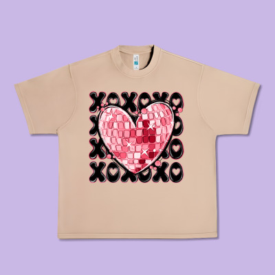 Xoxo Heart Valentine's Day Urban Heavy Tee Designed By Maliassmallbusiness