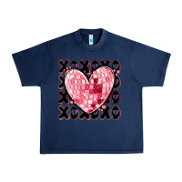 Navy xoxo heart valentine's day Urban Heavy Tee - MaliasSmallBusiness