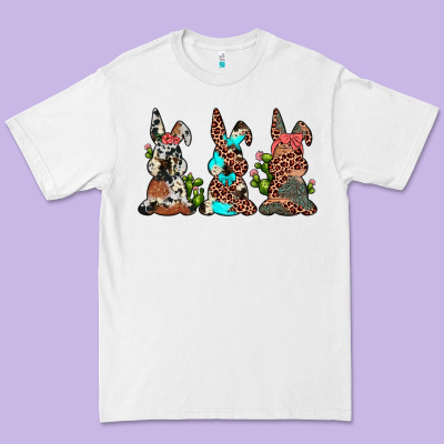 Leopard Cowhide Turquoise Cactus Bunny's Premium Tee Designed By Jahusdesignshop