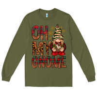 Army Green Oh my gnome Long Sleeve Tee - NancyCooperArtShop
