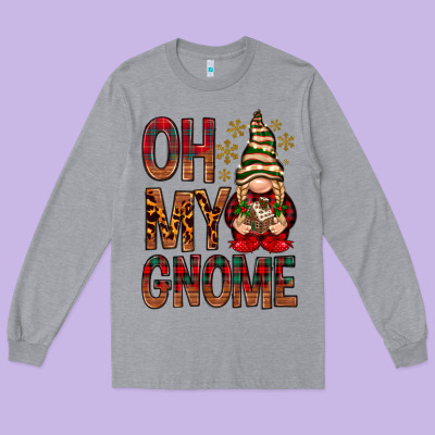Oh My Gnome Long Sleeve Tee Designed By Nancycooperartshop