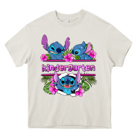 Cream preview flower stitch kindergarten Heavy Core Tee - AdoDesignShop