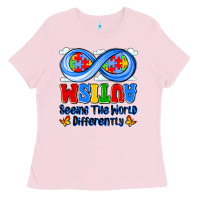 Bubblegum Pink autism infinity seeing the world differently Ladies Tee - JahusDesignShop