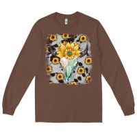 Chestnut cowhide sunflower gemstone bull skull Long Sleeve Tee - JahusDesignShop