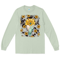 Matcha cowhide sunflower gemstone bull skull Long Sleeve Tee - JahusDesignShop