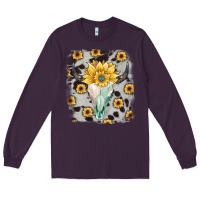 Plum cowhide sunflower gemstone bull skull Long Sleeve Tee - JahusDesignShop