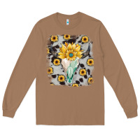Toasted Coconut cowhide sunflower gemstone bull skull Long Sleeve Tee - JahusDesignShop