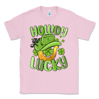 Bubblegum Pink howdy go lucky st patrics day Classic Tee - MaliasSmallBusiness